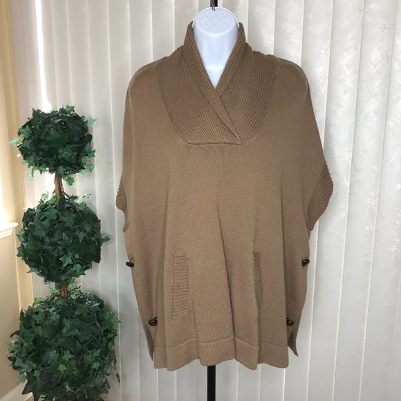 JJ Basics Sweater - Poncho Style | Tan | XS/S - Picture 9 of 9